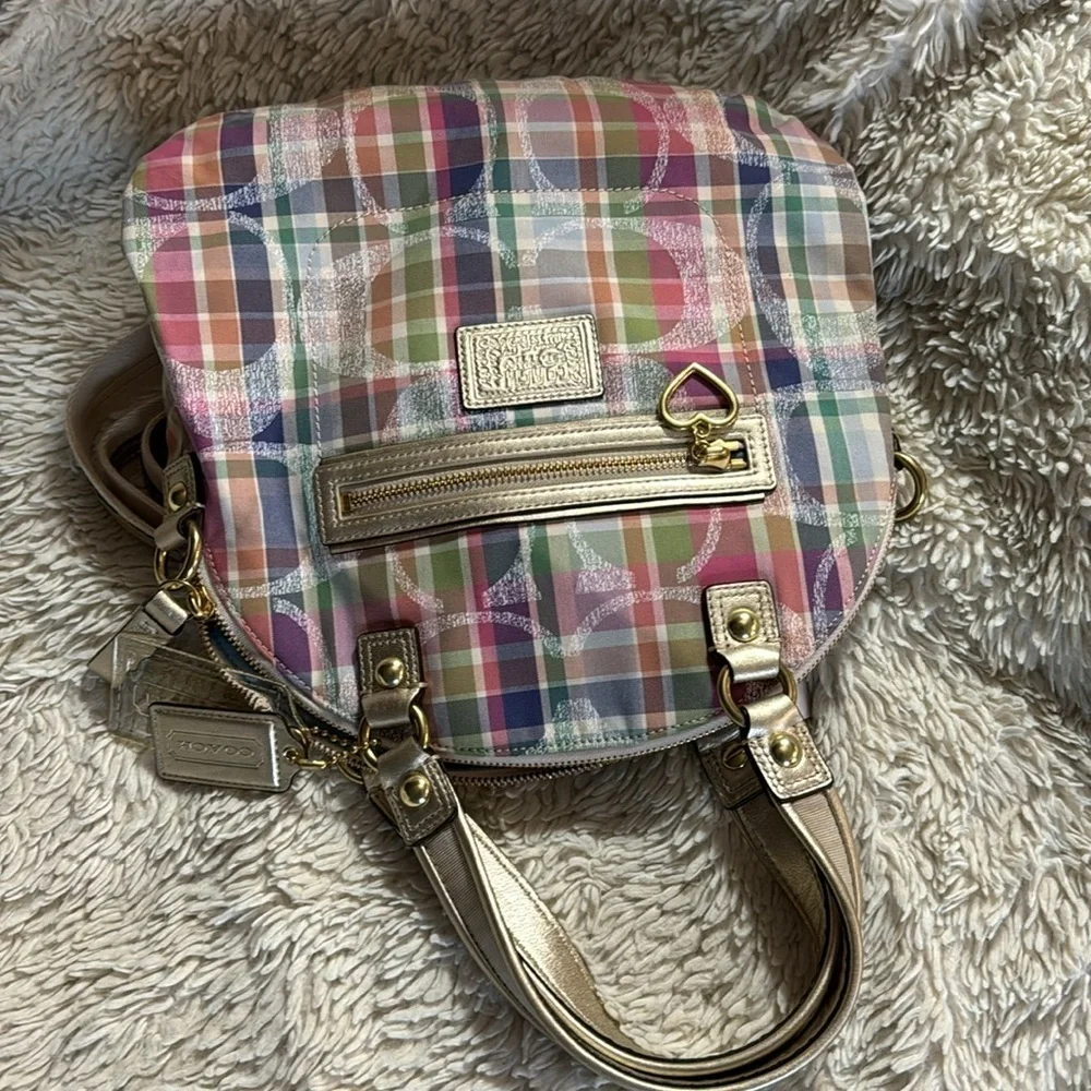NWT  vintage Coach Daisy Madras Foldover Crossbody Bag F23541
